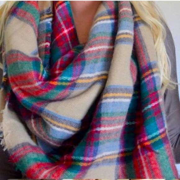 Target Merona flannel tartan plaid large scarf - Picture 6 of 8